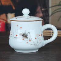 九楼阁 青瓷大肚杯 350ml 春华秋实