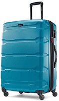 Samsonite 新秀丽 Omni Pc Hardside 可扩展行李箱，带万向轮，Caribbean Blue，Checked-Large 28-Inch