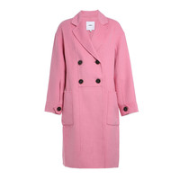 ochirly 欧时力 女士羊毛长款大衣 1ZY4341090 粉红色 M