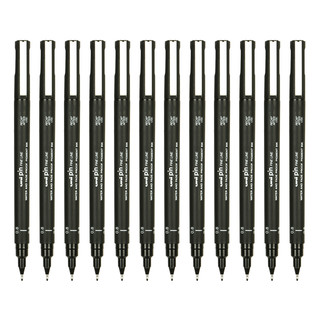 uni 三菱铅笔 PIN-200 水性针管笔 黑杆黑芯 0.8mm 12支装