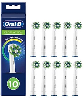 Oral-B 欧乐B CrossAction 插入式刷头,带清洁最大化器刷毛,彻底清洁口腔,10件