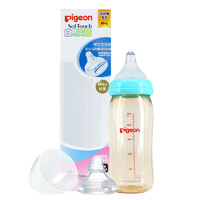 Pigeon 贝亲 经典自然实感系列 PL339 PPSU奶瓶 240ml+奶嘴 2只装 M 3月+/L 6月+