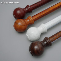Gafuhome 经典美式简约胡桃/白色木纹罗马杆定制窗帘轨道安装4色