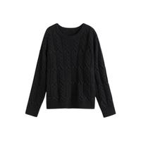 FANSILANEN 范思蓝恩 女士圆领毛衣 214375 黑色 M
