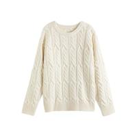 FANSILANEN 范思蓝恩 女士圆领毛衣 214375 米白 S