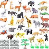 哦咯 仿真动物模型套装软胶儿童动物园恐龙老虎狮子男女孩玩具