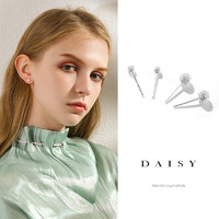 Daisy dream 正品999纯银耳钉女耳环2021新款潮简约小巧耳骨棍耳洞养耳洞耳饰