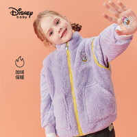 Disney 迪士尼 童装女童撞色马甲儿童上衣宝宝外穿加绒秋冬款洋气保暖冬装