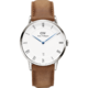  Daniel Wellington 白色表盘银色表壳浅棕色皮质表带石英表 DW00100116 38mm　