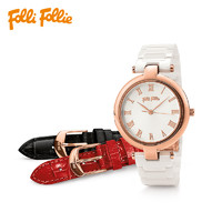 Folli Follie 轻奢时尚陶瓷石英女士手表套装WF16R030B FolliFollie