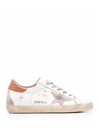 GOLDEN GOOSE SUPER-STAR LEATHER UPPER AND HEEL SUEDE STAR AND HEEL