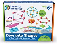 Learning Resources 探索形状 拼接玩具 海洋和几何构建组合套装