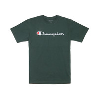 Champion 男女款圆领短袖T恤 GT23HY07718 墨绿色 M