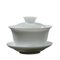 瓷牌茗茶具 CPM-207DP 青花白瓷盖碗 210ml 纯白色