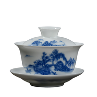 瓷牌茗茶具 CPM-207DP 青花白瓷盖碗 210ml 桂林山水
