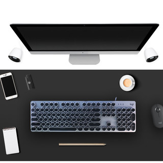 logitech 罗技 K845 104键 有线机械键盘 黑色 国产茶轴 单光