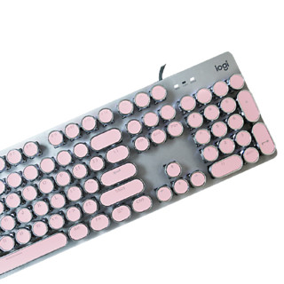 logitech 罗技 K845 104键 有线机械键盘 粉色 国产红轴 单光