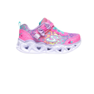 SKECHERS 斯凯奇 LOVE LIGHTS系列 302088N/HPMT 女童闪灯运动鞋 桃红色/多彩色 20码