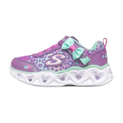 SKECHERS 斯凯奇 LOVE LIGHTS系列 302088N/LVAQ 女童闪灯运动鞋 薰衣草色/浅绿色 24码