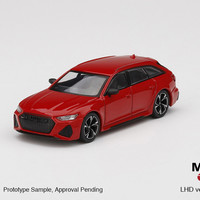 欧玛奴 MINI GT 1:64 奥迪 Audi RS6 红色 仿真合金汽车模型成人收藏礼物【1/64 MINIGT RS6 红色