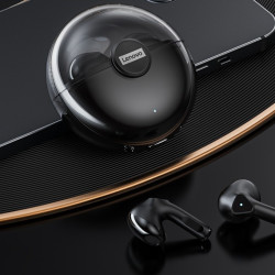 lenovo联想lp80半入耳式真无线动圈降噪蓝牙耳机透明黑