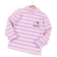 Hello Kitty 凯蒂猫 KT03D09435 女童条纹高领长袖T恤 粉色 120cm