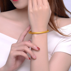 老庙黄金传承系列足金古法黄金手镯心经款镯子婚嫁女款总重约258g56