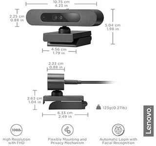 Lenovo 联想 摄像头 USB-C,GXC0X89769,黑色