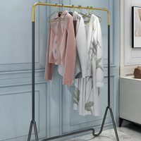 SHULIPU 速立普 D-002 铁艺衣帽架 潮流黑配金 80cm 无板款