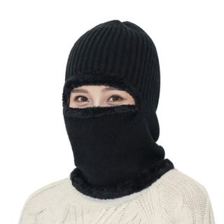 冬季保暖面罩男女防风帽防寒头套冬天骑行护脸罩骑电动摩托车装备 黑色