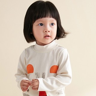 米乐鱼 晚安宝贝系列 M1A-TY07 儿童保暖内衣套装 高领款 灰可爱虎黄 80cm