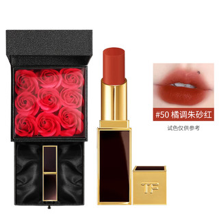 TOM FORD汤姆福特唇膏 TF口红50朱砂痣51圣诞限量N1黑管100 白管108 细黑管缎光新色 #50 柿子红茶 橘调朱砂红