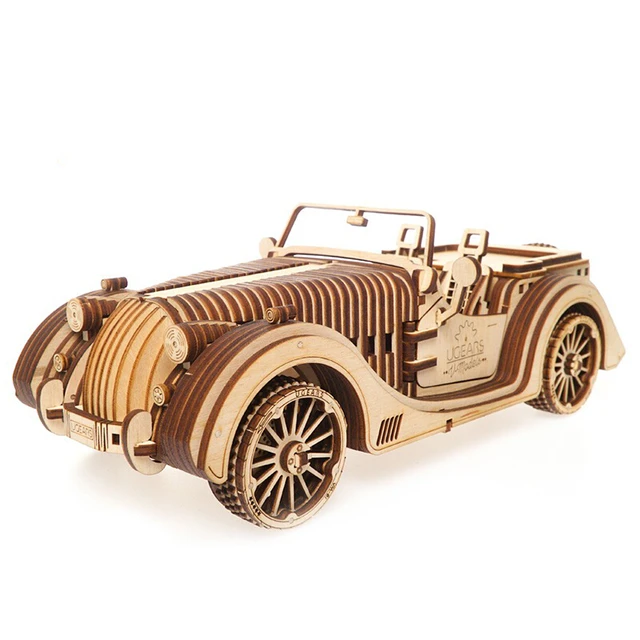 UGEARS 乌克兰UGEARS Safe 木质机械传动敞篷跑车 437颗粒