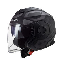 LS2 OF570 摩托车头盔 哑黑灰机械手 L码