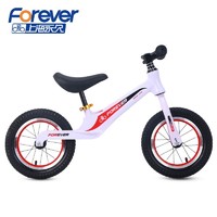 FOREVER 永久 儿童平衡车滑步车2-6岁男女宝宝滑行车学步车无脚踏小孩单车 白红色(六号辐条轮)充气胎