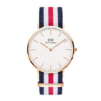 Daniel Wellington DW手表 男40mm 尼龙表带男士石英表腕表