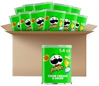 Pringles 薯片，酸奶油洋葱味 咸味零食，每件1.4 盎司（约39.69克）罐装（12 件装）