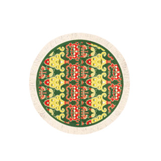 新疆博物馆 鼠标垫 绿地対树纹锦 24.2cm