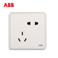 ABB 纤悦系列 雅典白 错位五孔插座 10只装