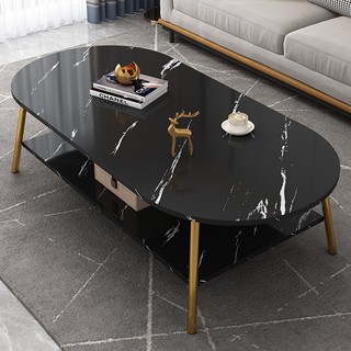 悦美妙 北欧茶几桌简约客厅小户型出租房家用创意小桌子 黑大理石色120CM