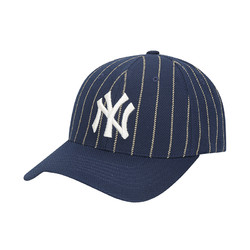 MLB 美国职棒大联盟 男女同款条纹网面透气鸭舌NY棒球帽 均码57cm