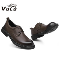 VOLO 犀牛（VOLO）男鞋2021秋季商务休闲皮鞋男士树纹正装皮鞋 棕色 225205592D 43