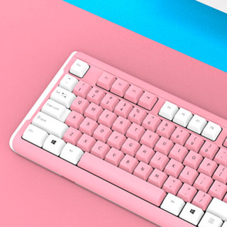 acer 宏碁 OKB0A0 104键 有线薄膜键盘 粉白色 无光