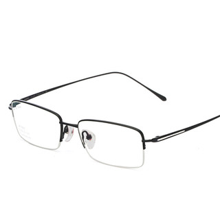 HAN 汉 J81882 纯黑纯钛眼镜框+1.56折射率 非球面防蓝光镜片