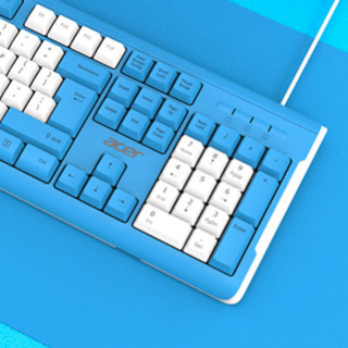 acer 宏碁 OKB0A0 104键 有线薄膜键盘 白蓝色 无光
