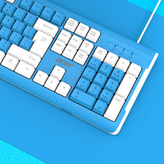 acer 宏碁 OKB0A0 104键 有线薄膜键盘 蓝白色 无光