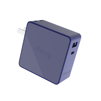 ifory 安福瑞 折叠式充电器 Type-C/USB-A 63W 海军蓝