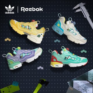 adidas阿迪达斯官网三叶草ZX FURY Reebok联名充气运动鞋GW0364（43、白/青蓝/蒸汽蓝/黄/深钴色）