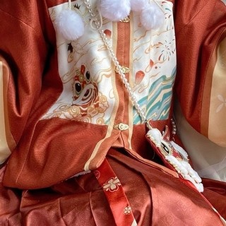 闺梦令 明制汉服 新年战衣 女士交领里衣方领对襟上袄马面裙 白色+红色 S