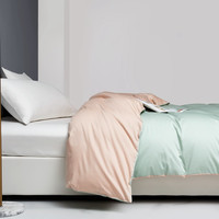 AIDLI 床上四件套60支全棉贡缎新疆长绒棉100%纯棉被套床单酒店三件套 碧绿 朝曦金